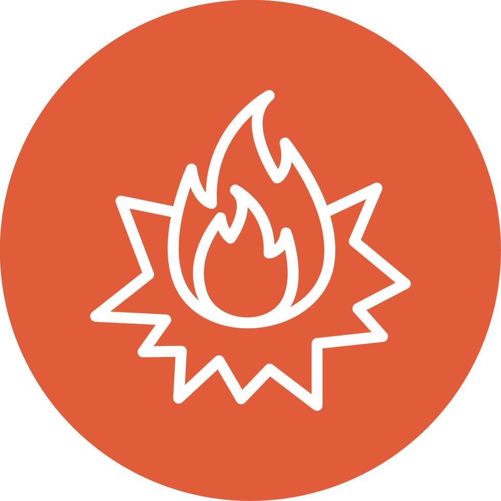 Blaze Burst Outline Circle Icon vector