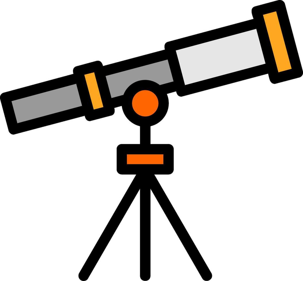 telescopio línea lleno vector
