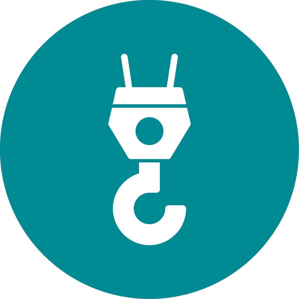 Crane Hook Glyph Circle Icon vector
