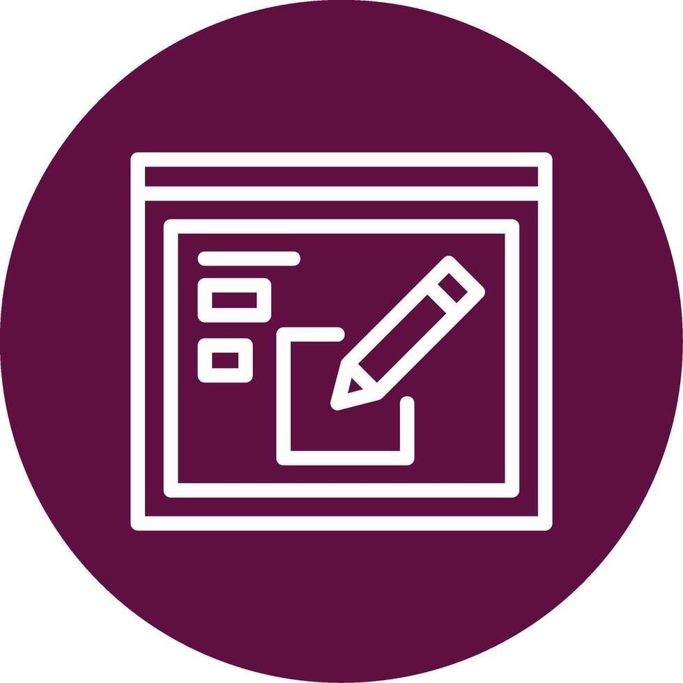 Edit Outline Circle Icon vector