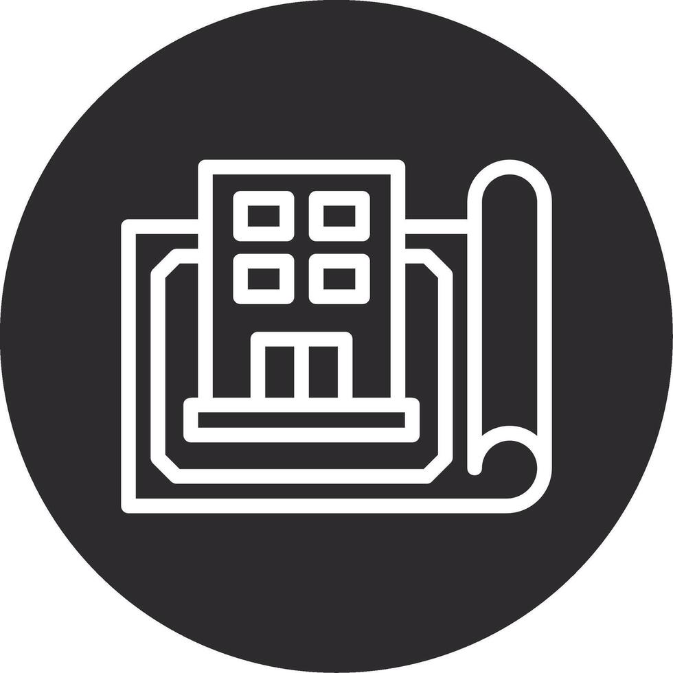 Industry Blueprint Inverted Icon vector