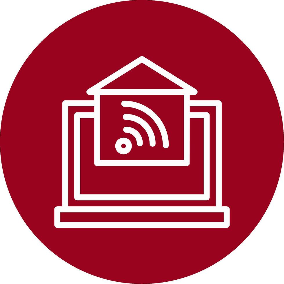 Home Automation Outline Circle Icon vector
