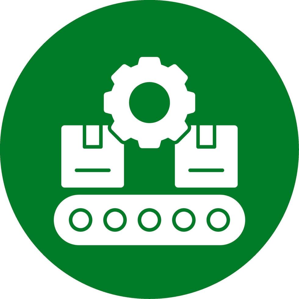 Conveyor System Glyph Circle Icon vector