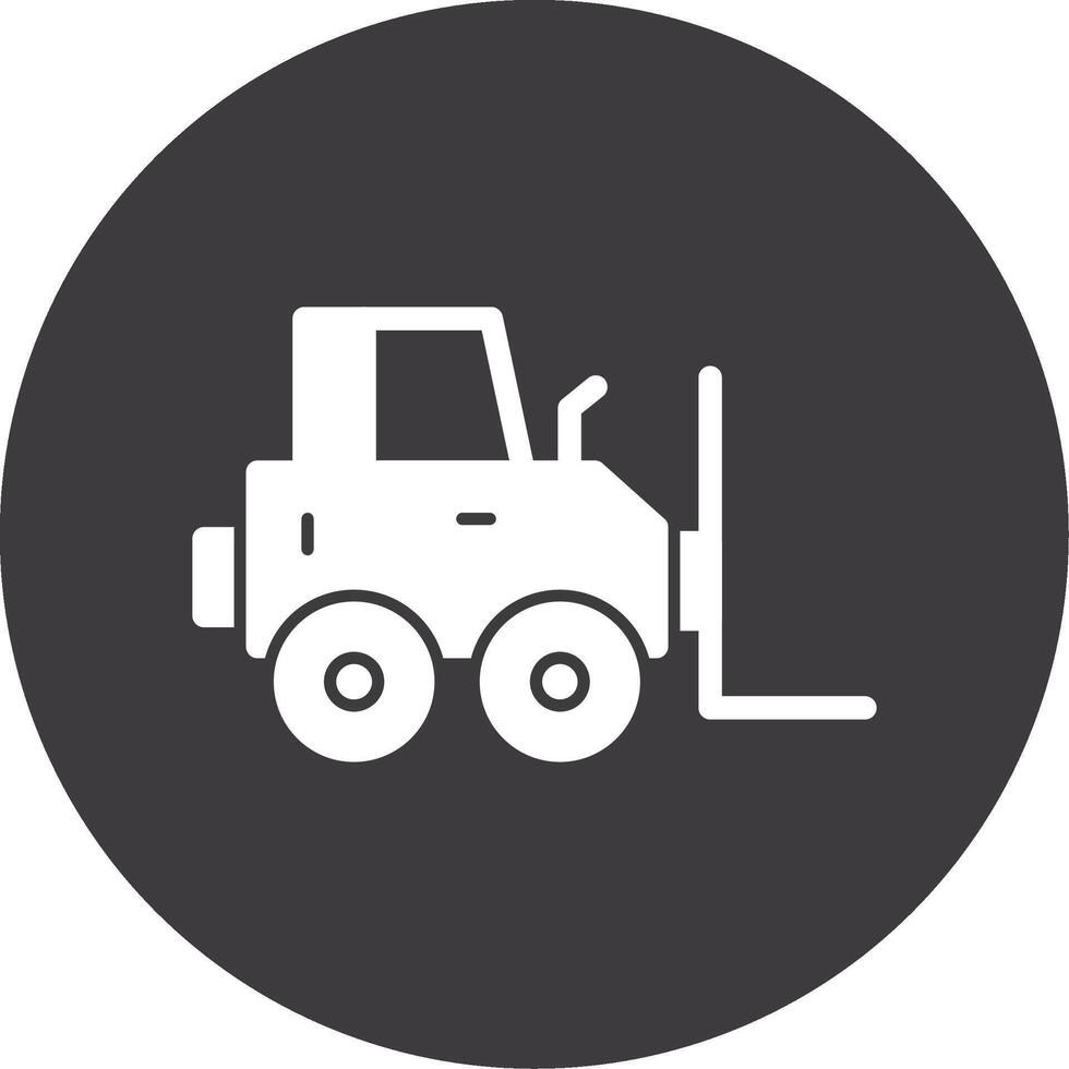 Forklift Glyph Circle Icon vector