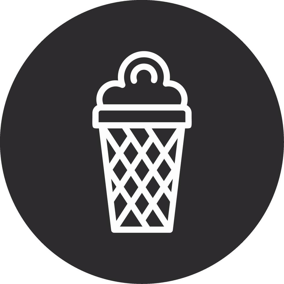 hielo crema cono invertido icono vector