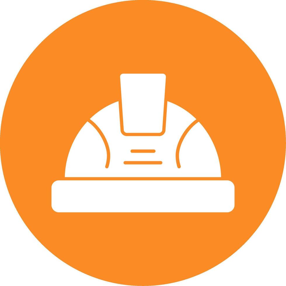 Hard Hat Glyph Circle Icon vector
