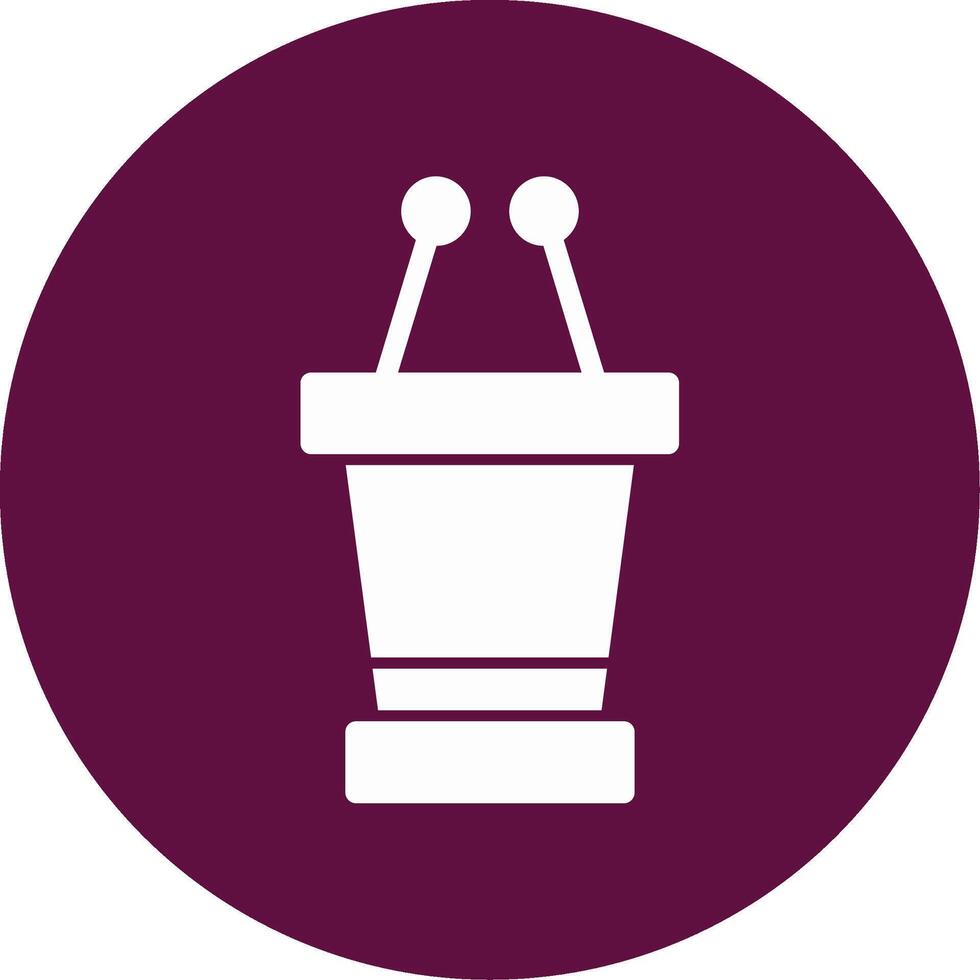 Speaker Podium Glyph Circle Icon vector