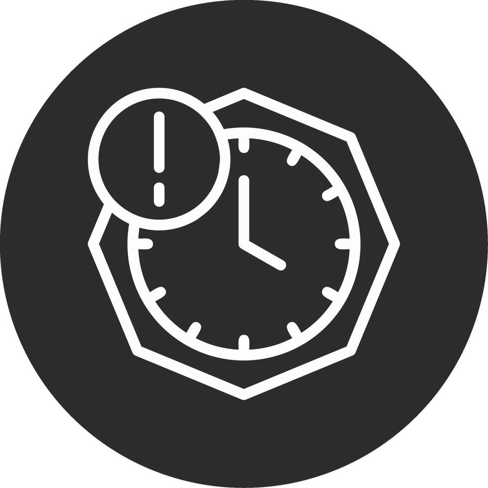 Clock with Deadline Inverted Icon vector