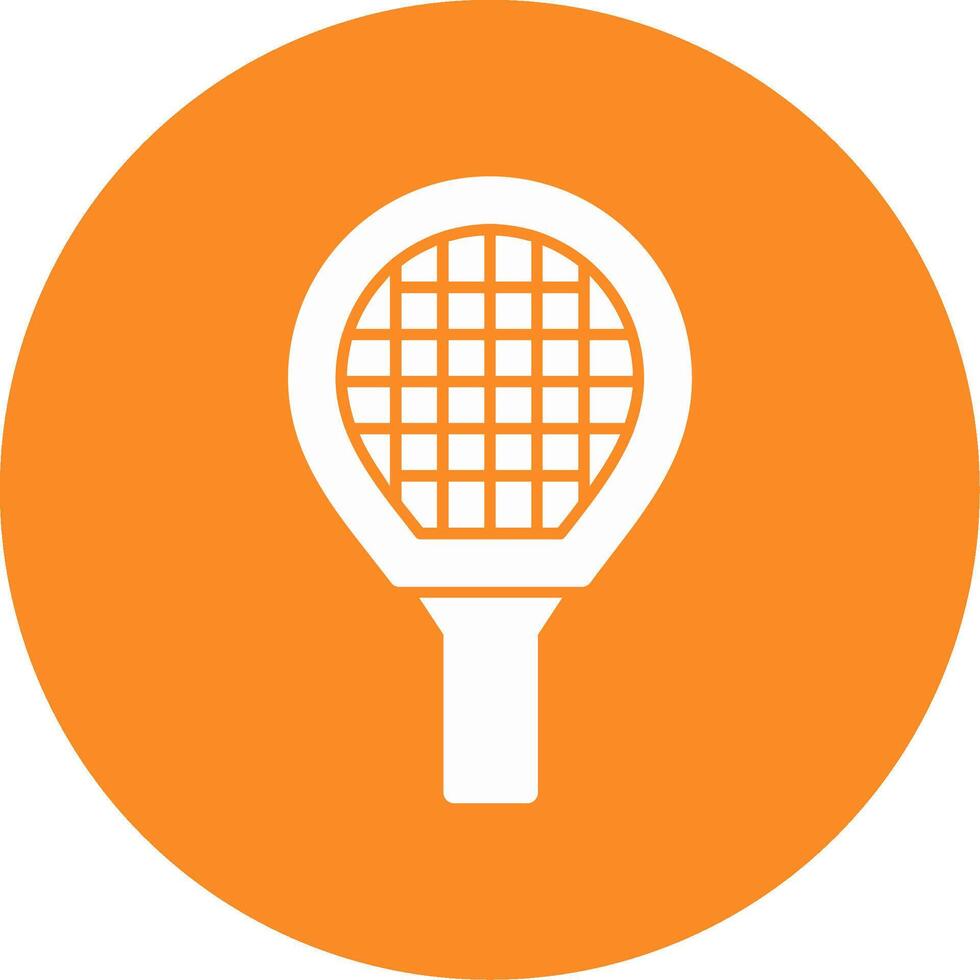 Tennis Racket Glyph Circle Icon vector