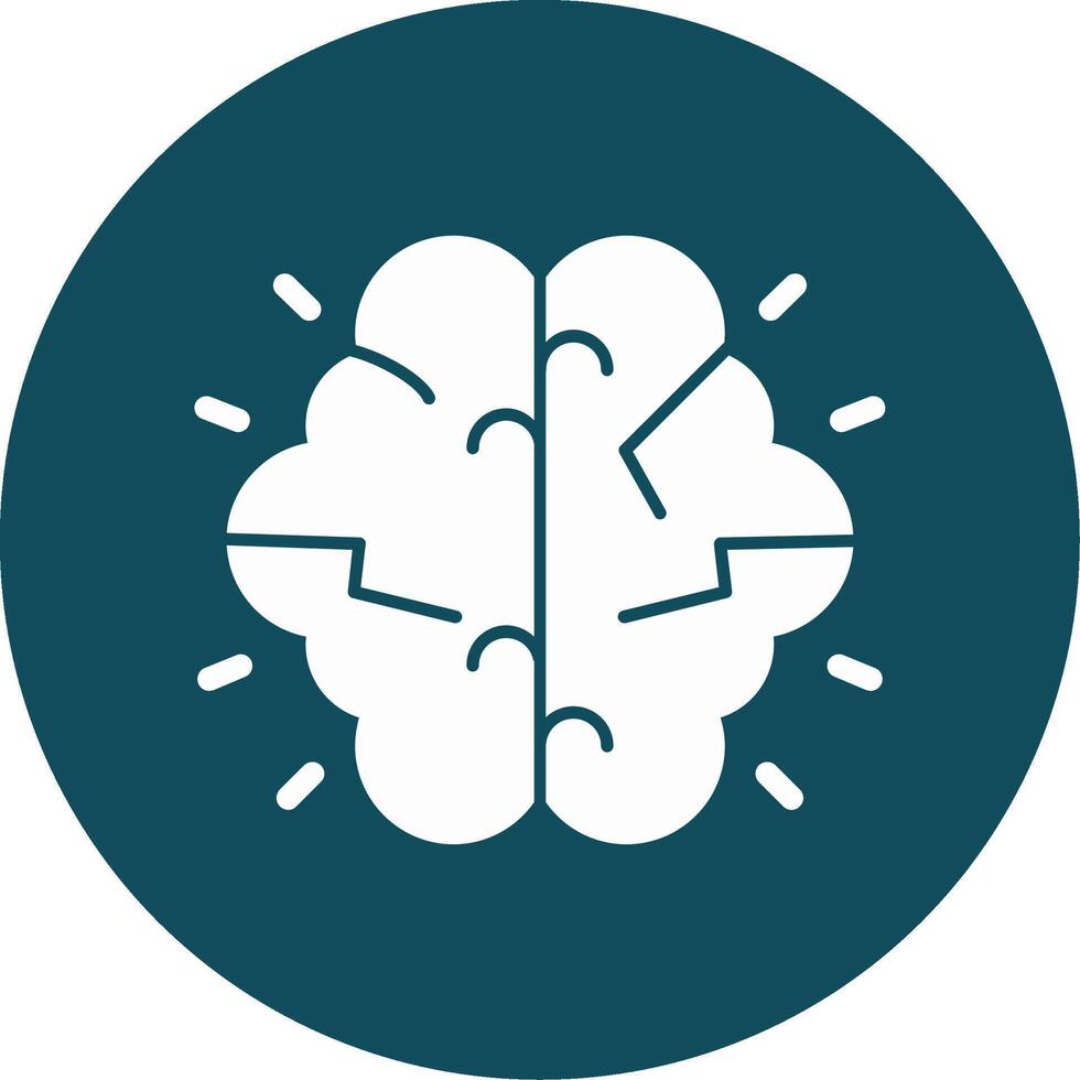 Brainstorming Glyph Circle Icon vector