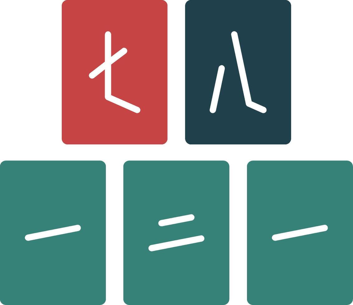 Mahjong Tiles Glyph Multi Color Icon vector