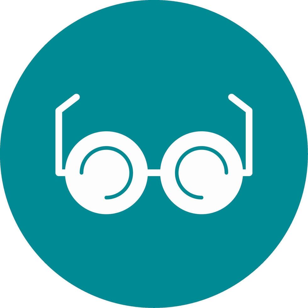 Glasses Glyph Circle Icon vector