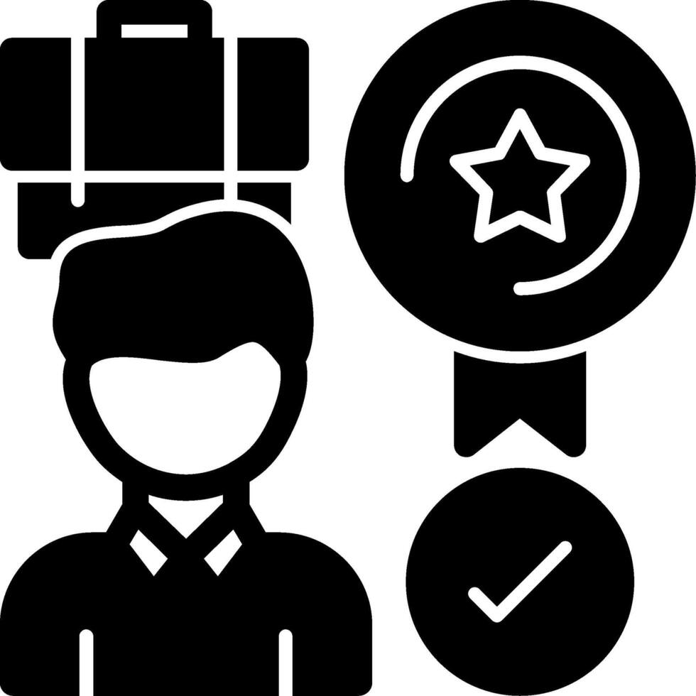 Job Satisfaction Glyph Icon vector