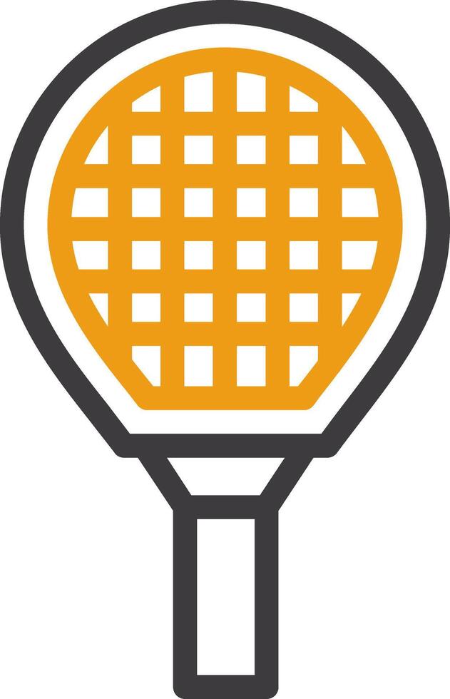 tenis raqueta dos color icono vector