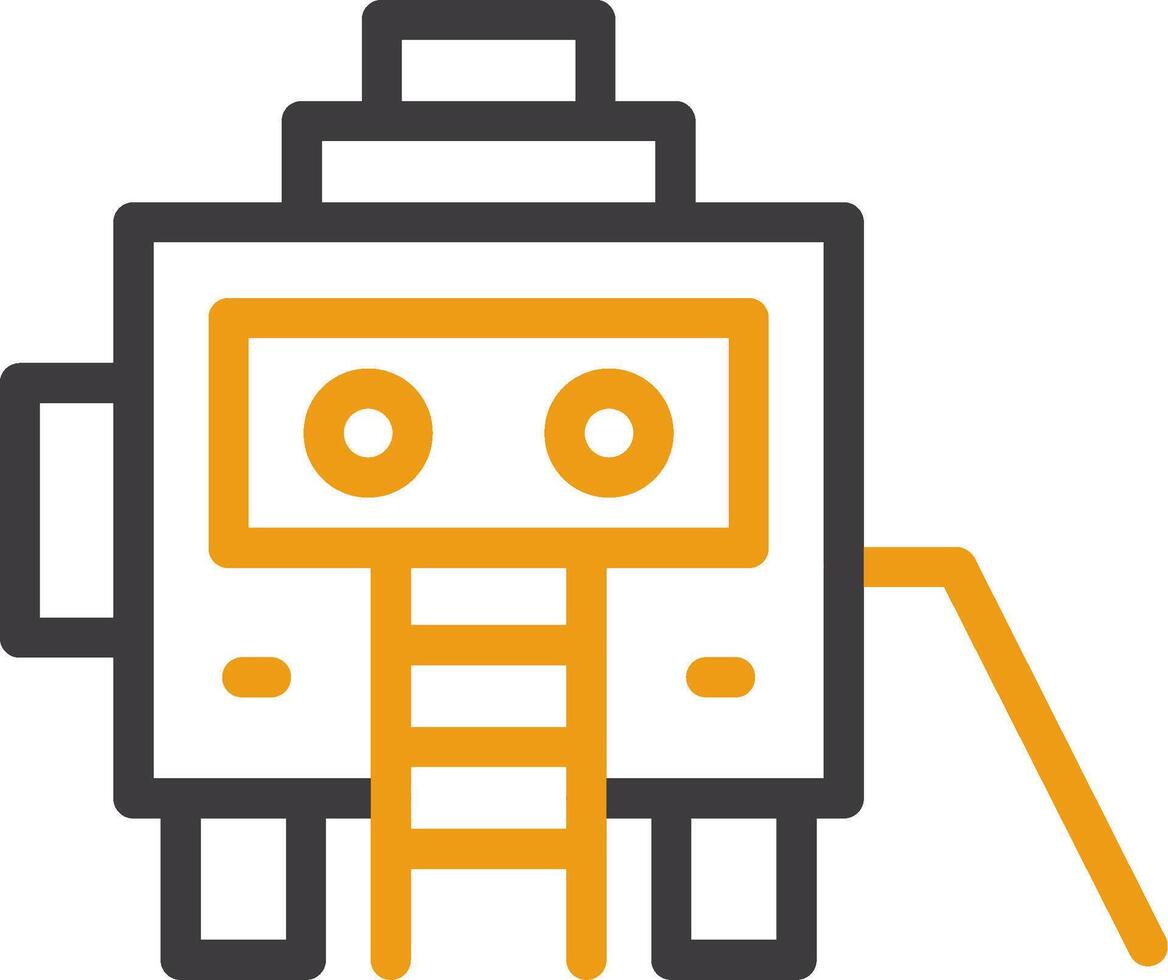 robot dos color icono vector