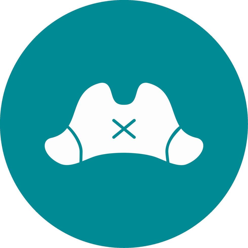 Pirate Hat Glyph Circle Icon vector