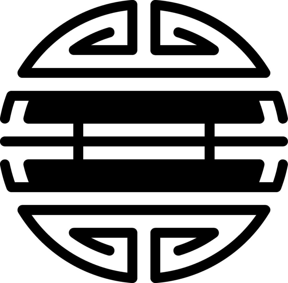 Shou Character Glyph Icon vector