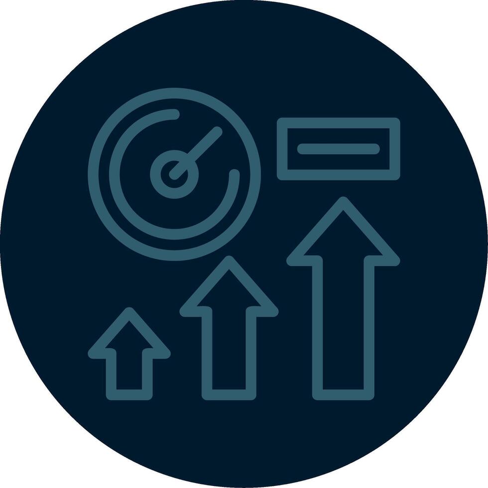 Rise Radius Line Multi color Icon vector