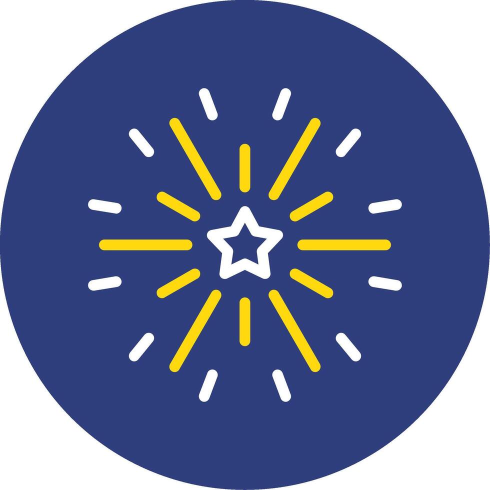 Firework Dual Line Circle Icon vector