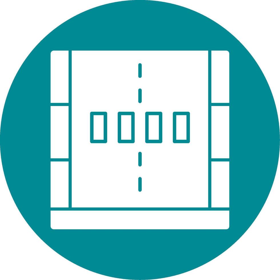 Crosswalk Glyph Circle Icon vector
