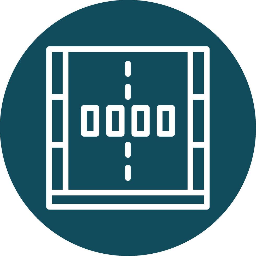 Crosswalk Outline Circle Icon vector