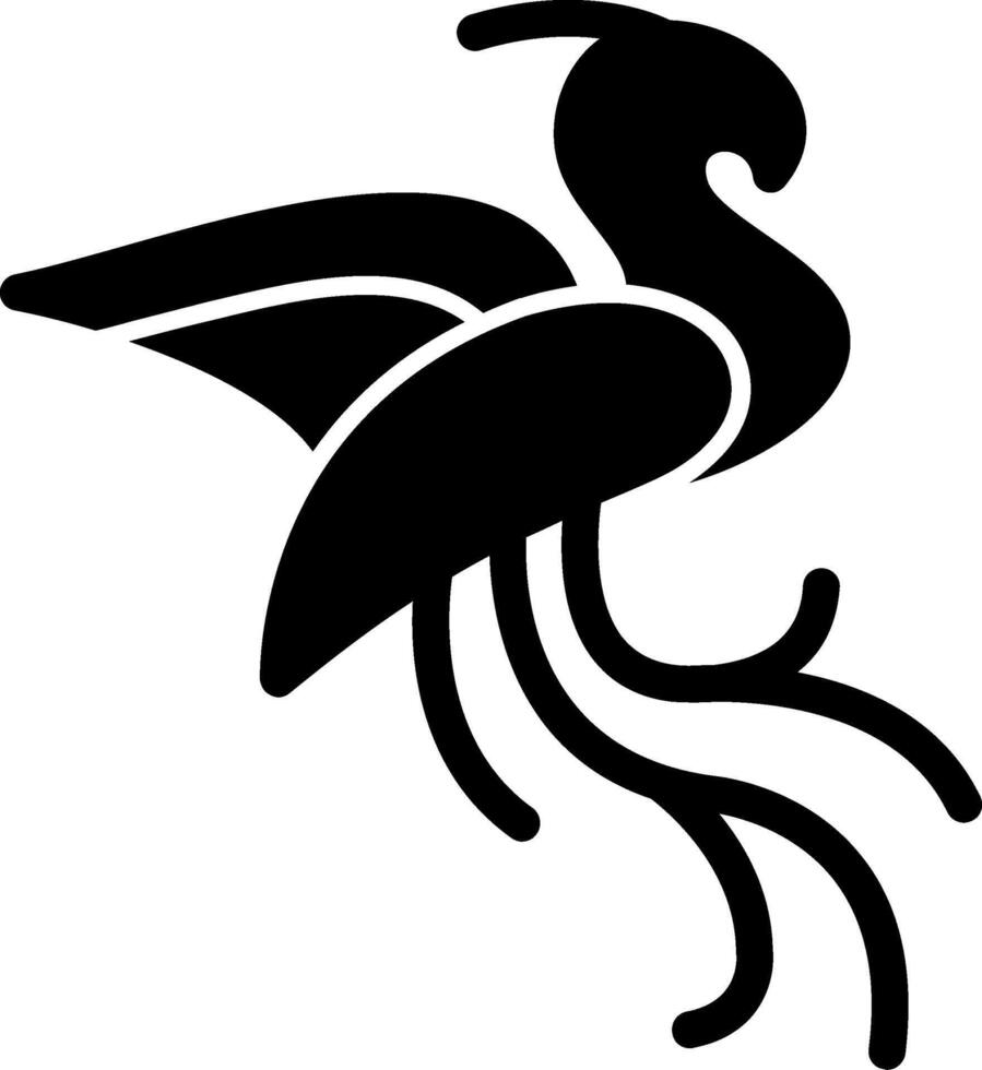 fénix glifo icono vector