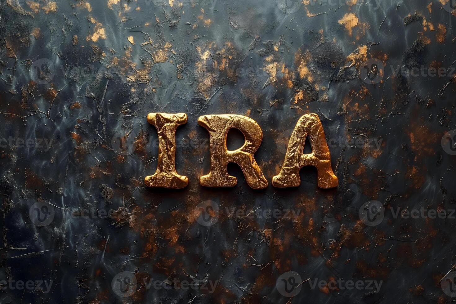 AI Generated Word IRA on shabby background. photo