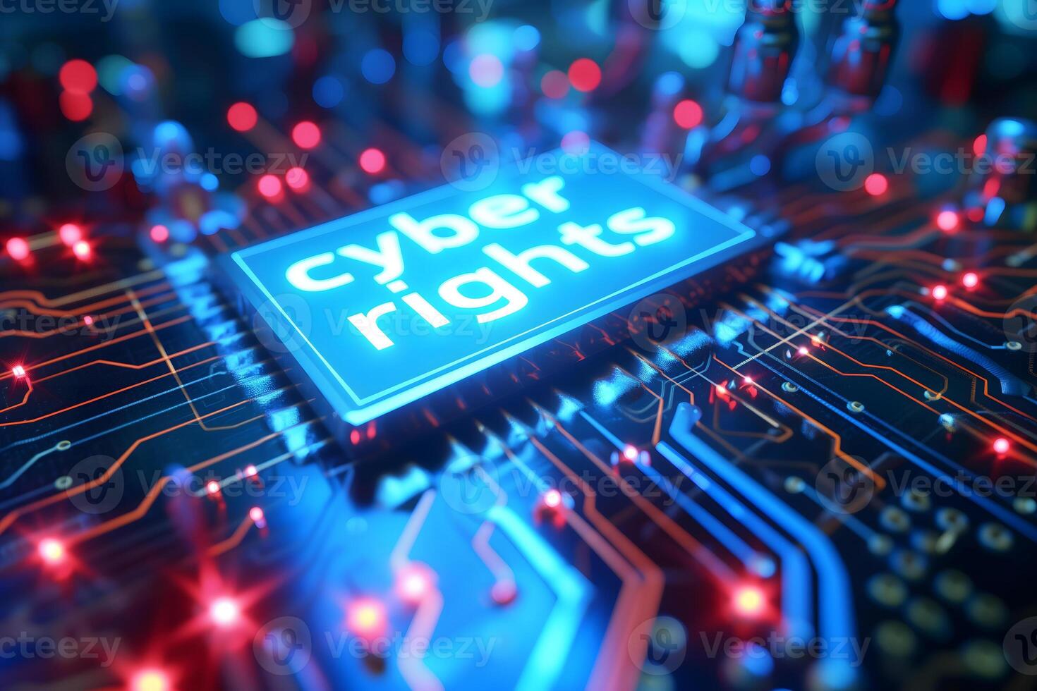 AI Generated Words cyber rights for cyber law concept photo