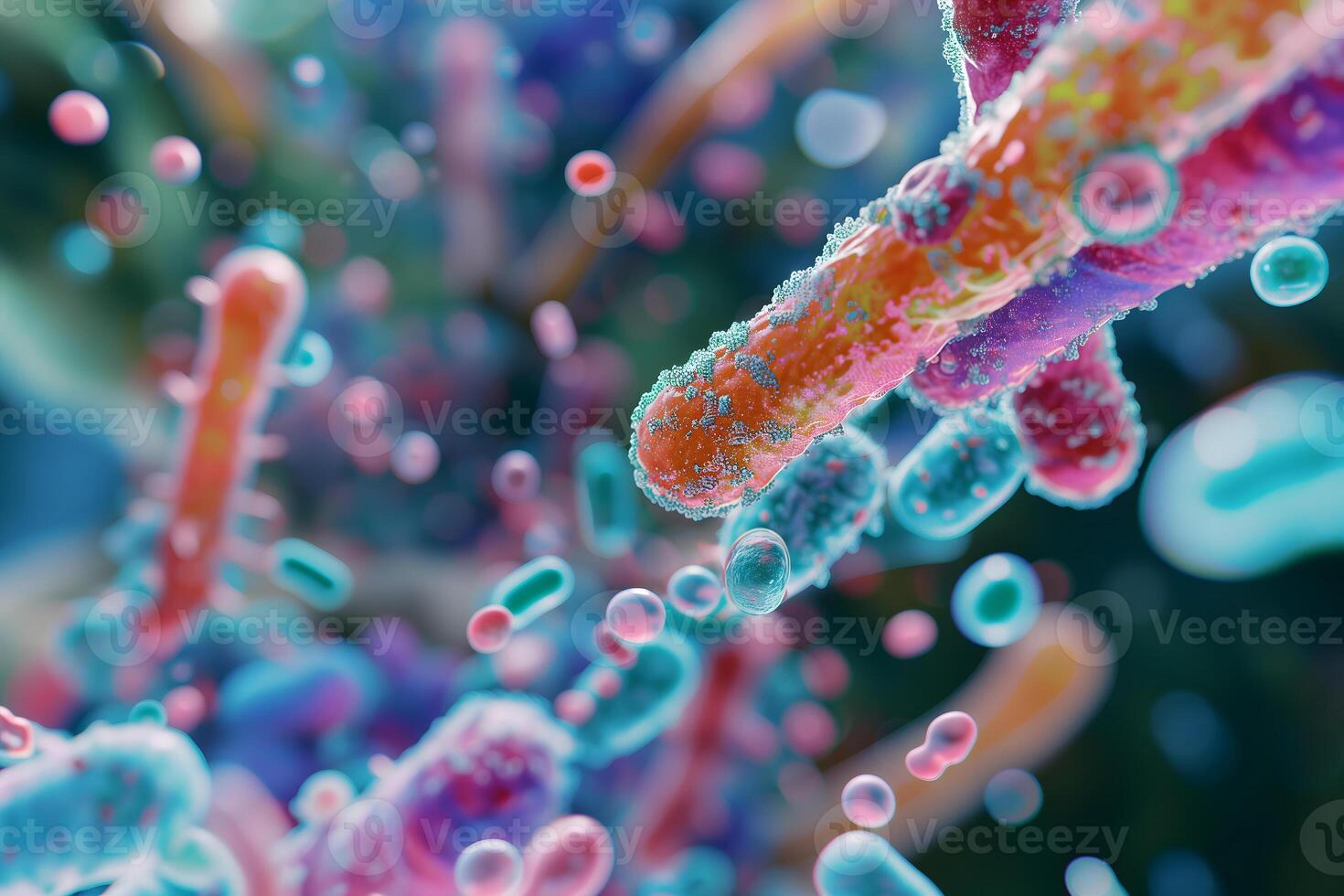 AI Generated Diverse colorful abstract microbiome photo