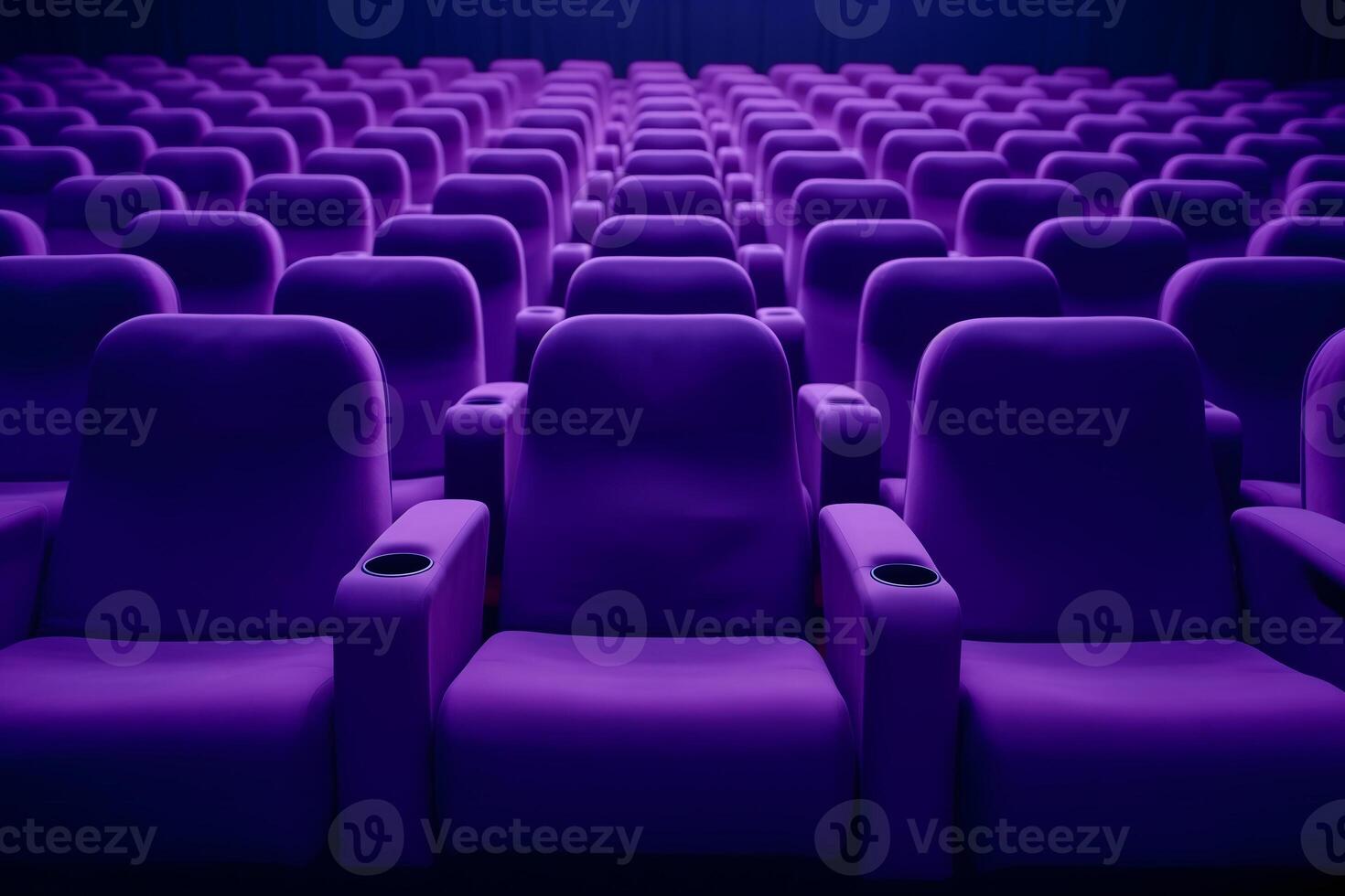AI Generated empty pink seats in cinema, domestic intimacy, zoom in, up close photo
