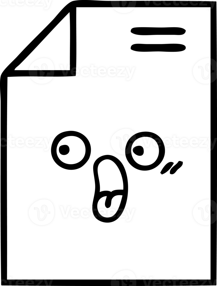 line drawing cartoon of a sheet of paper  icon png