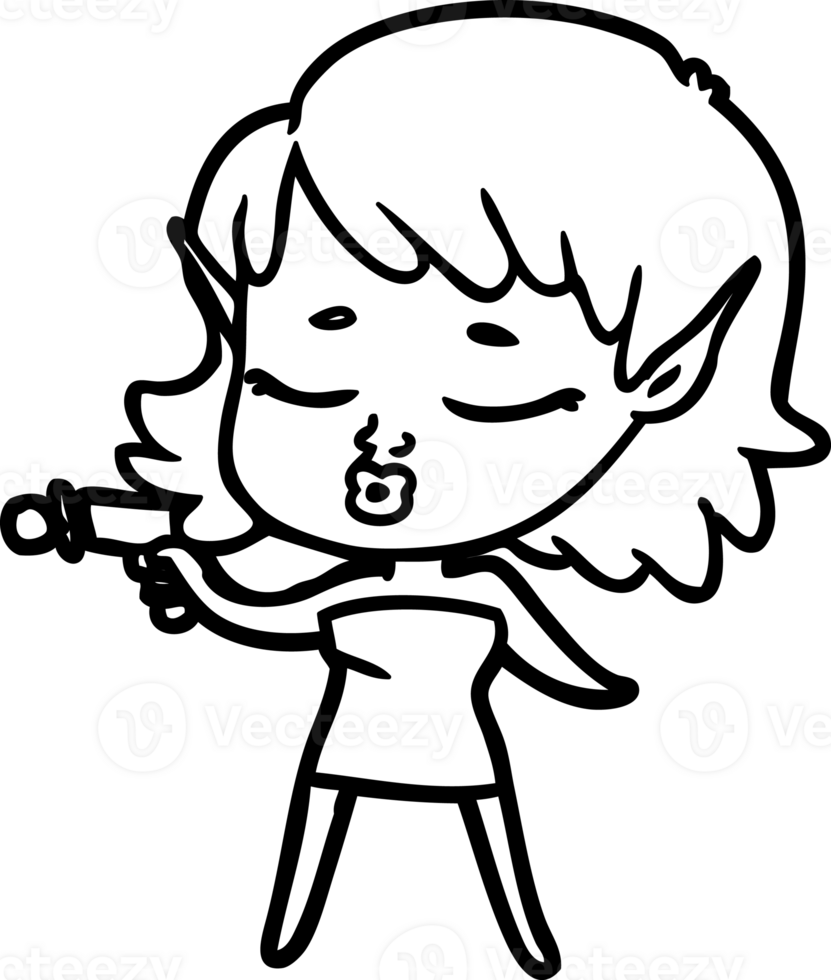 ziemlich Karikatur Außerirdischer Mädchen mit Strahl Gewehr Symbol png