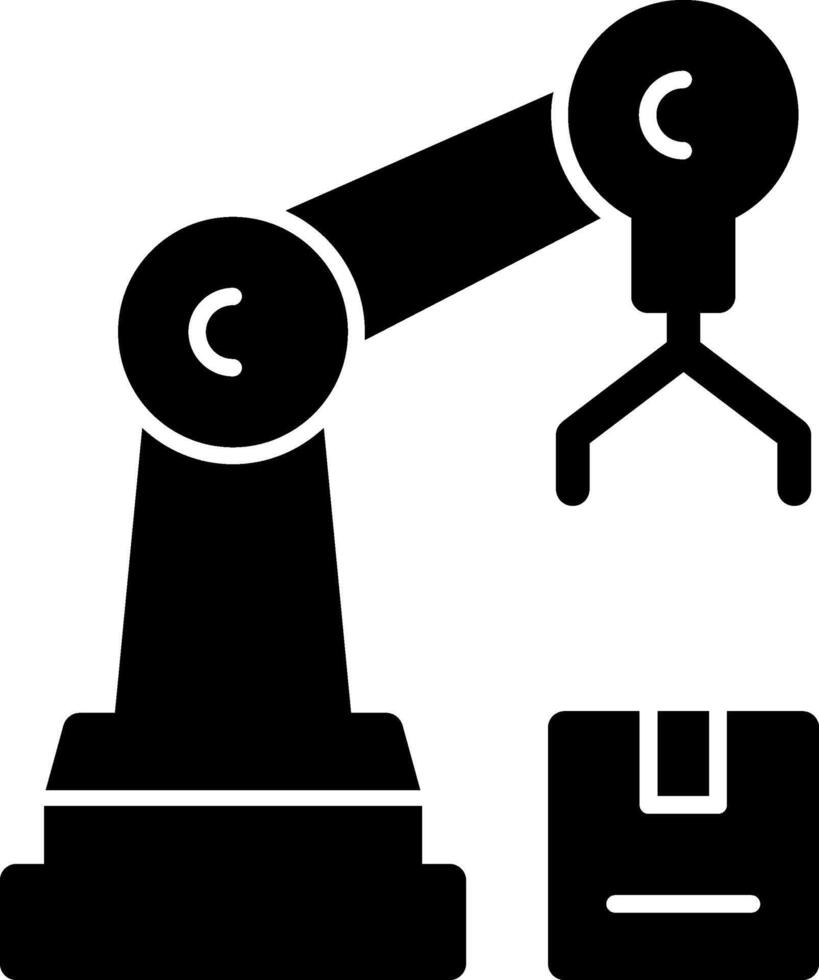 Robot Assembly Glyph Icon vector