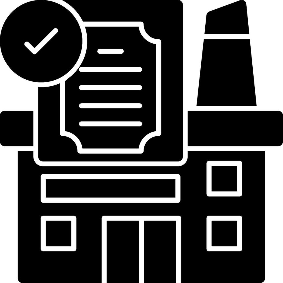 Industry Certification Glyph Icon vector