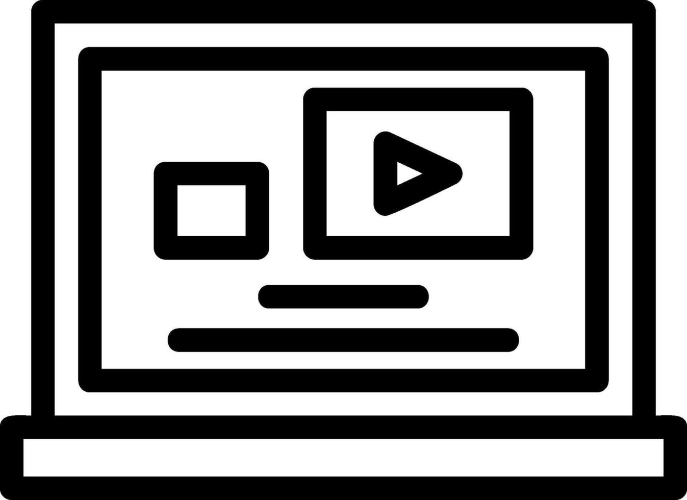 icono de línea de video vector