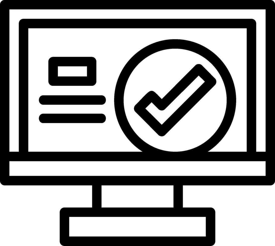 marca de verificación circulo línea icono vector