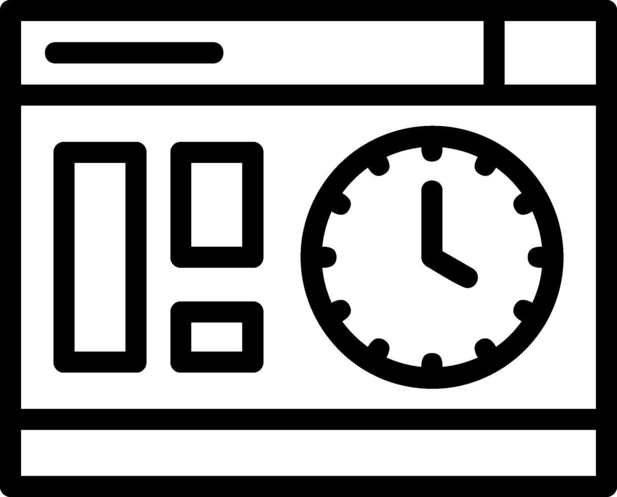 icono de línea de reloj vector