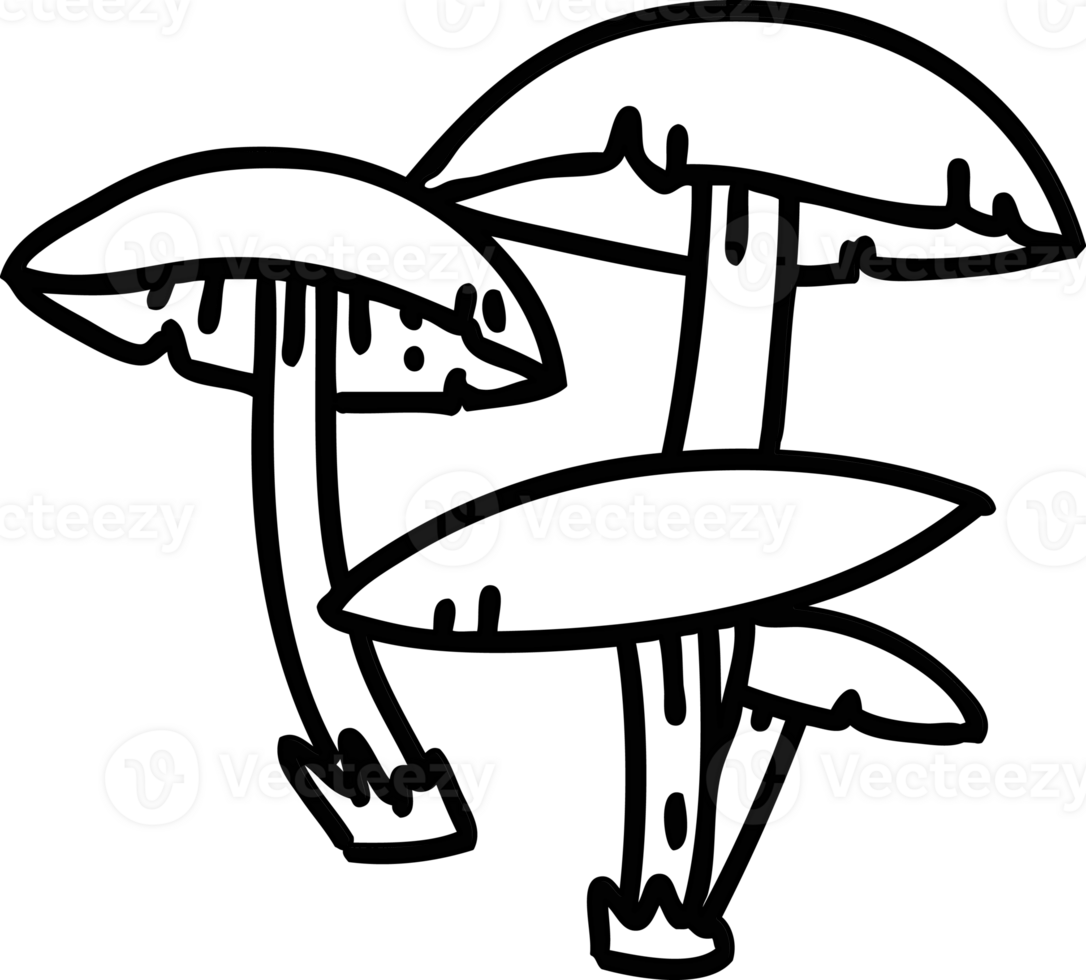 line doodle mushrooms growing wild and   icon png
