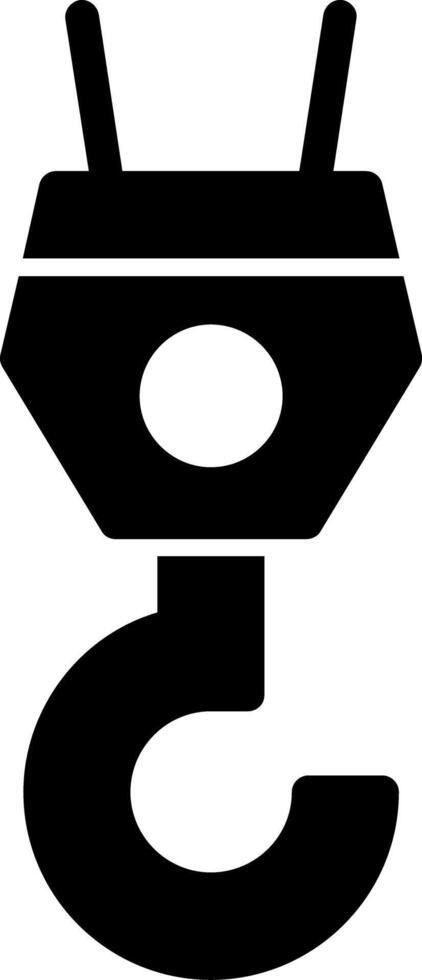 Crane Hook Glyph Icon vector