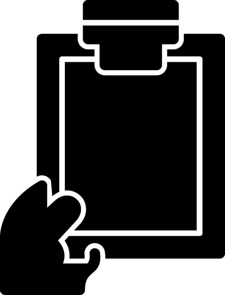 Hand Clipboard Glyph Icon vector