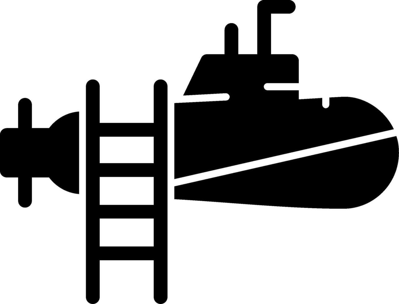 icono de glifo submarino vector