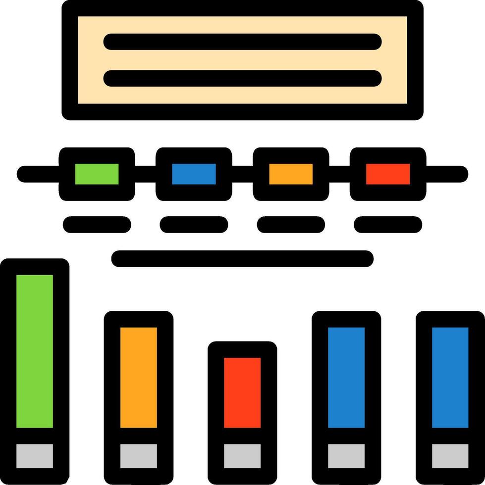 línea de gráfico de barras llena vector