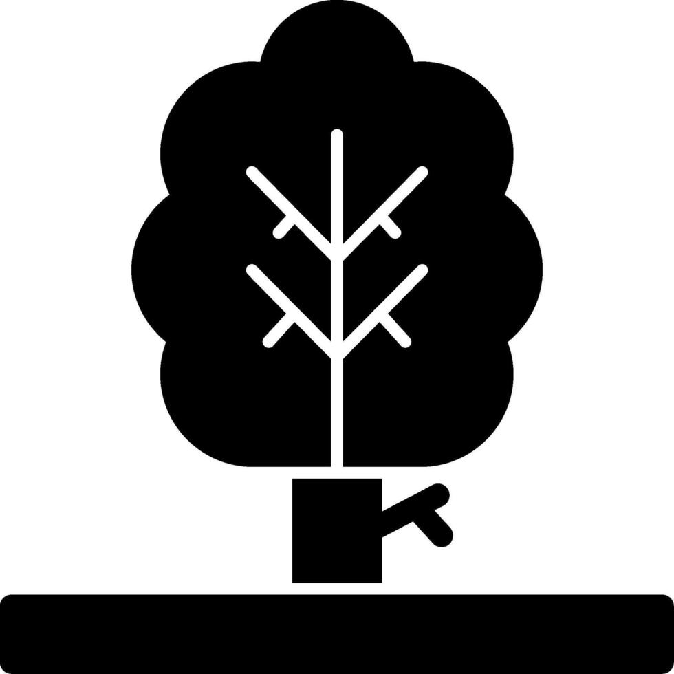 icono de glifo de árbol vector