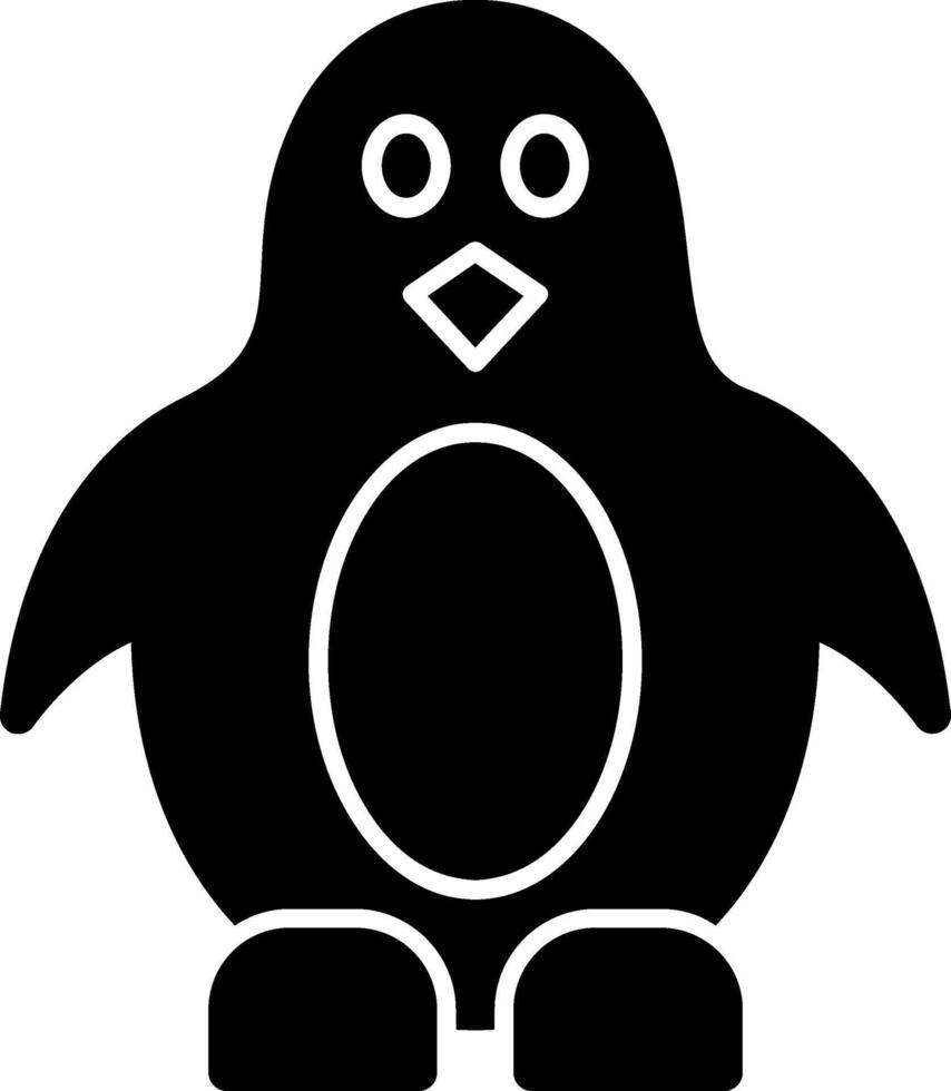 pingüino glifo icono vector