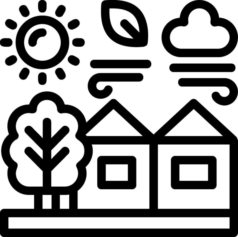 Village Line icon vector