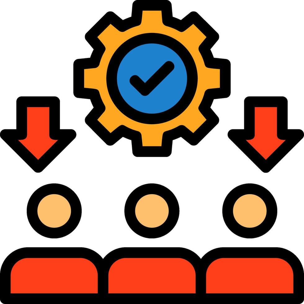 Recruitment Team Line Filled vector