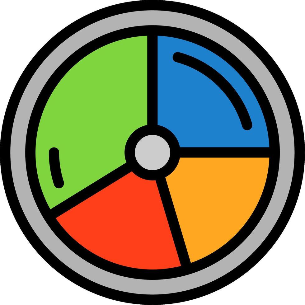 Pie Chart Line Filled vector