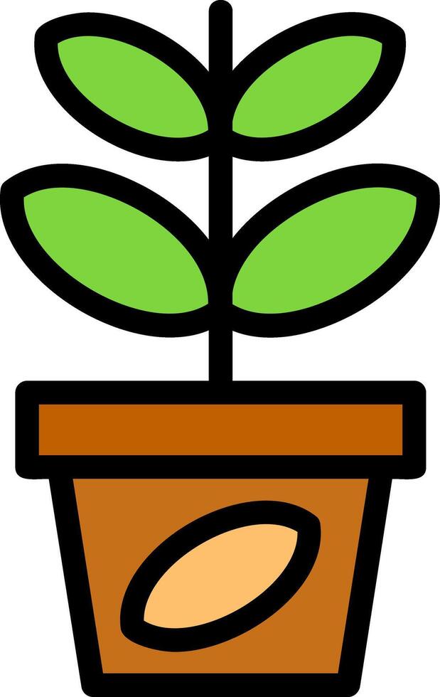 Jade Plant Line Filled vector