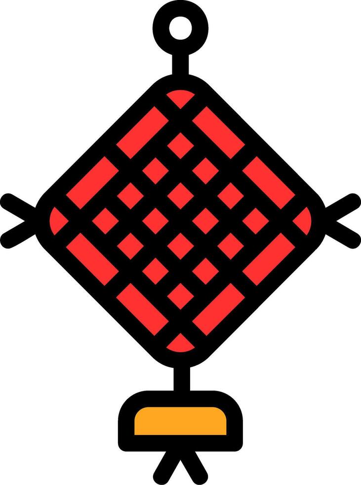Red Tassel Line Filled vector
