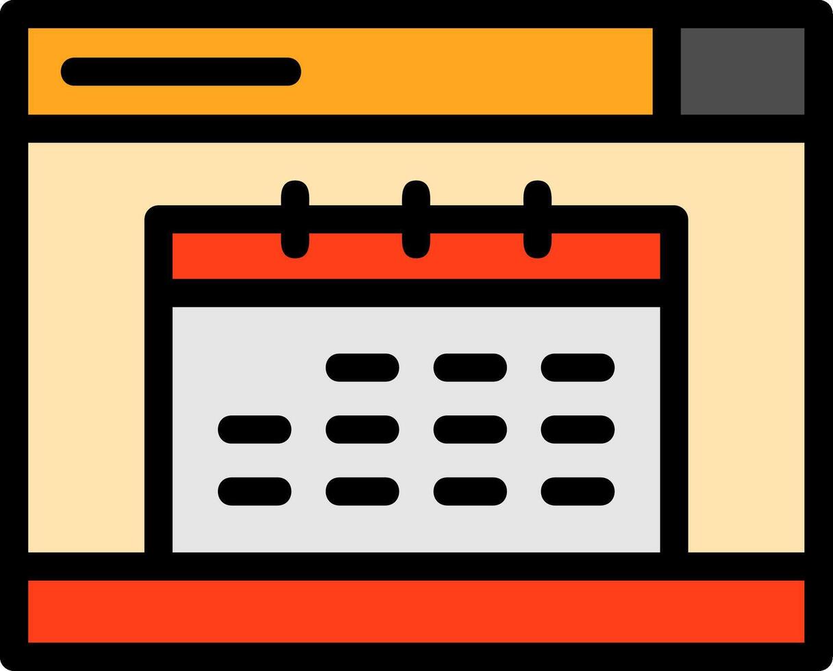 Calendar Line Filled vector